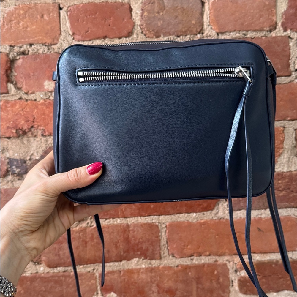 All Saints Black Leather Crossbody Bag